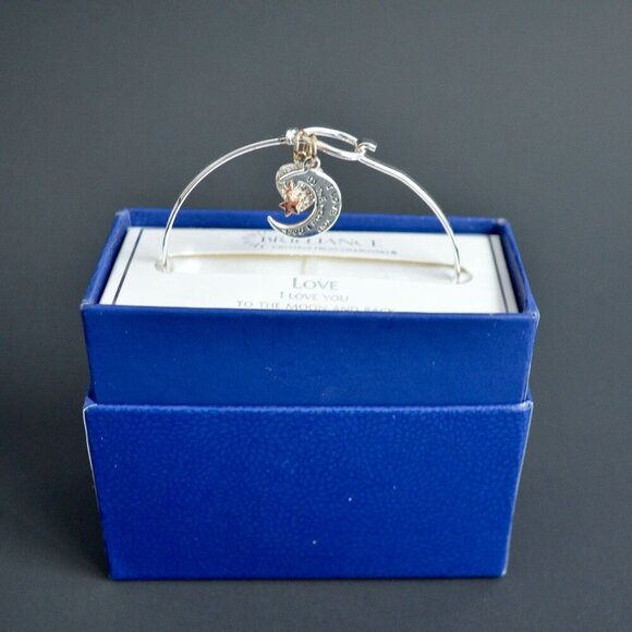 Brilliance I Love You Moon and Back Bracelet Bangle - Picture 2 of 4